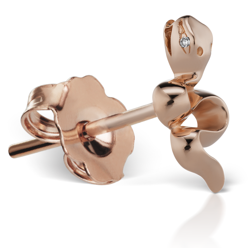 Snake with Diamond Eyes Earstud