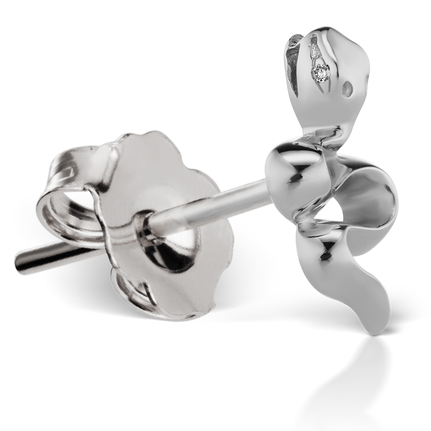 Snake with Diamond Eyes Earstud