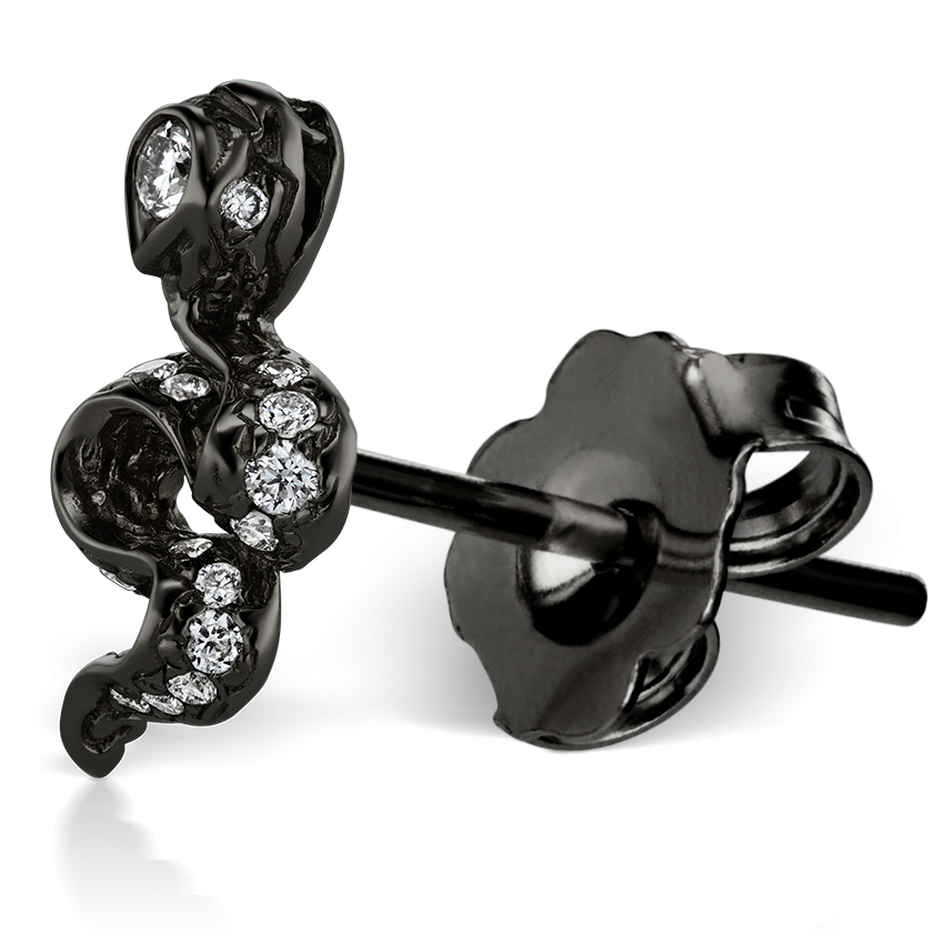 Large Diamond Pavé Snake Earstud