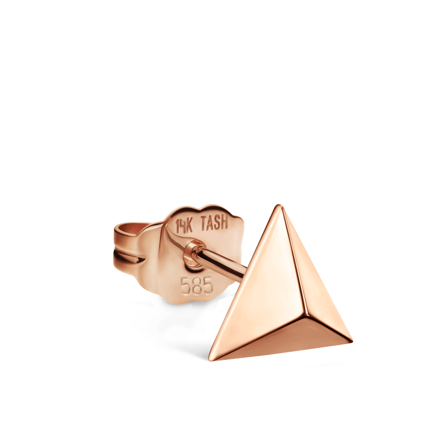 Faceted Triangle Stud Earring