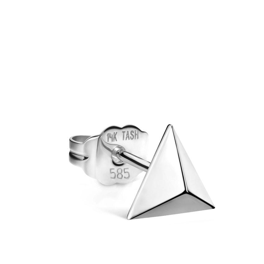 Faceted Triangle Stud Earring