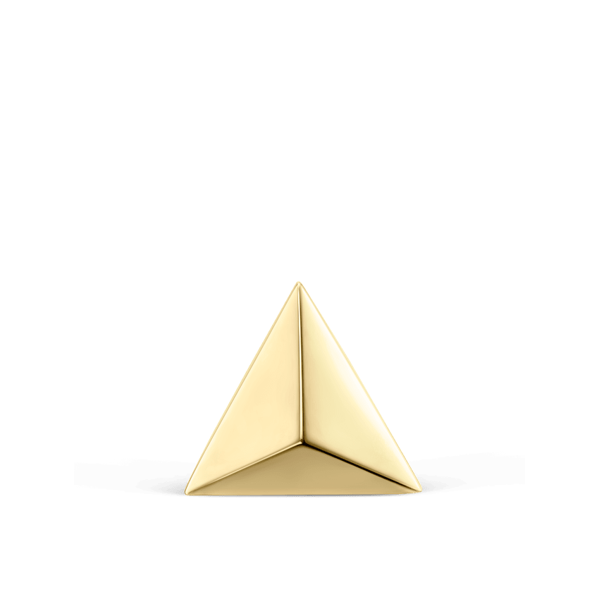 Faceted Triangle Stud Earring