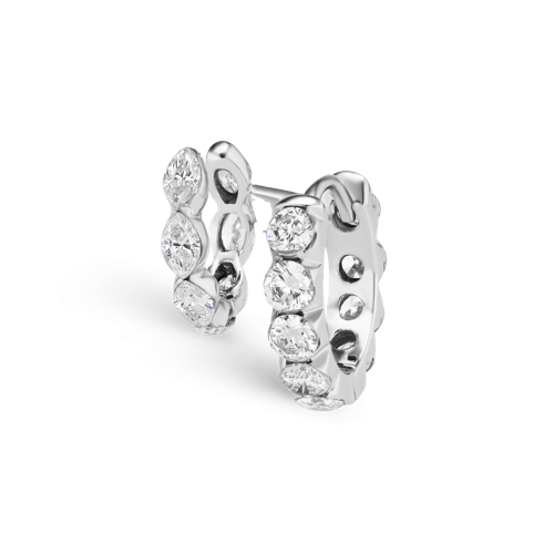 Invisible-Set and Marquise Diamond Eternity Linked Rings