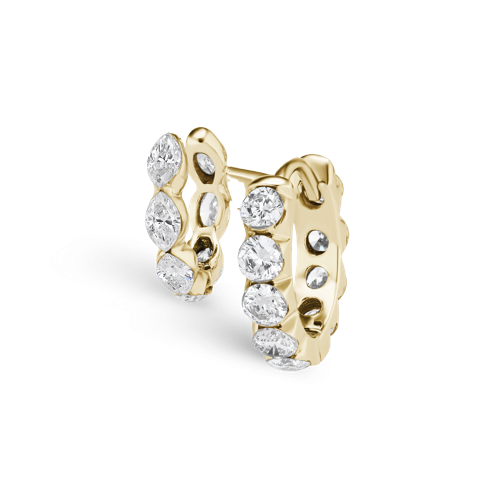 Invisible-Set and Marquise Diamond Eternity Linked Rings