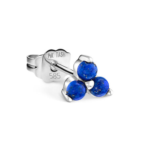 Lapis Trinity Stud Earring