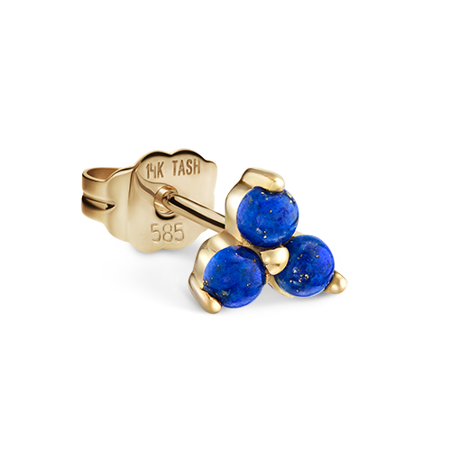 Lapis Trinity Stud Earring