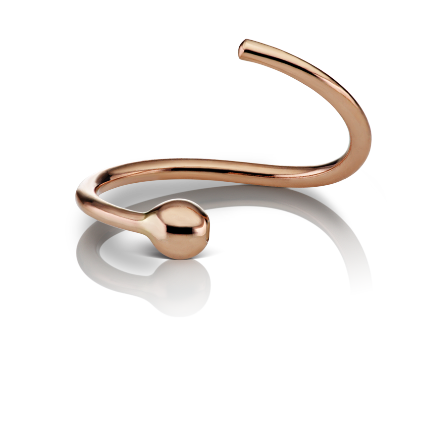 Fixed Gold Ball Ring