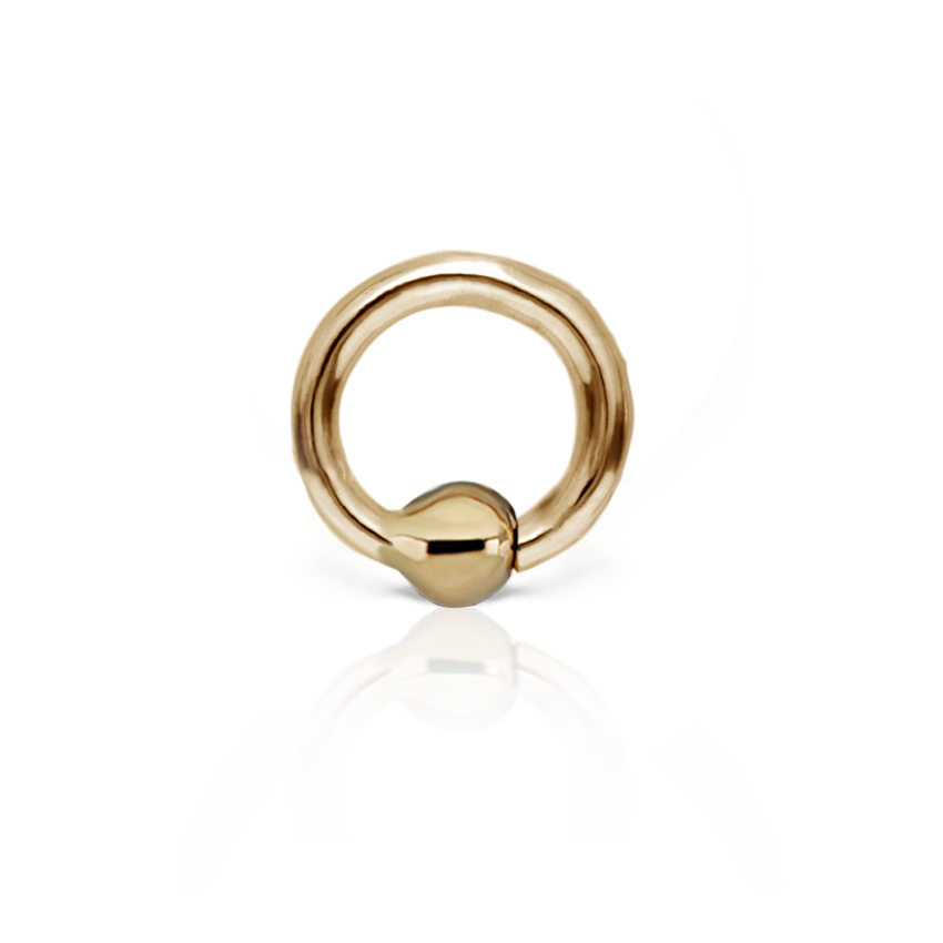 Fixed Gold Ball Ring
