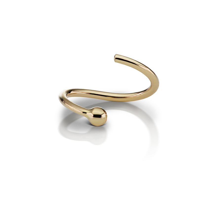 Fixed Gold Ball Ring