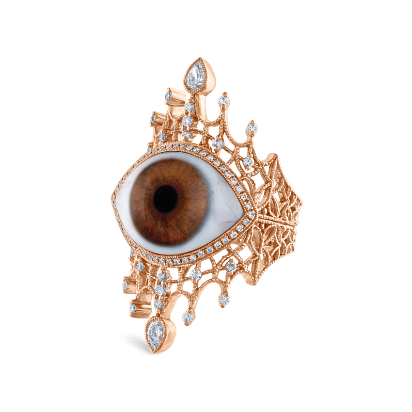 Diamond Crown Eye Finger Ring