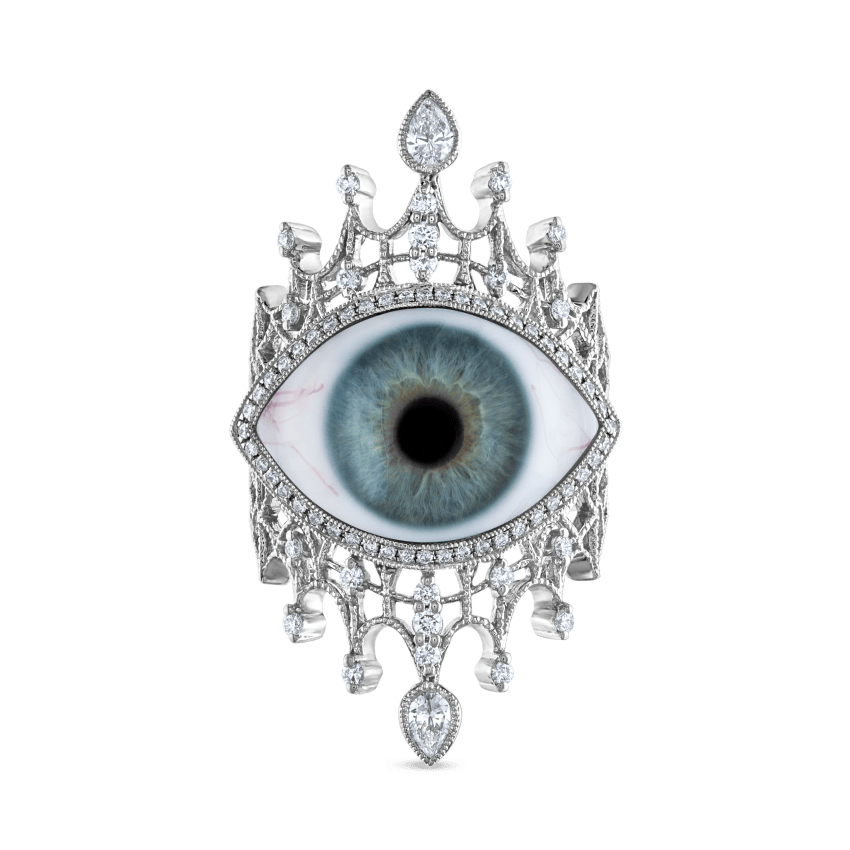 Diamond Crown Eye Finger Ring