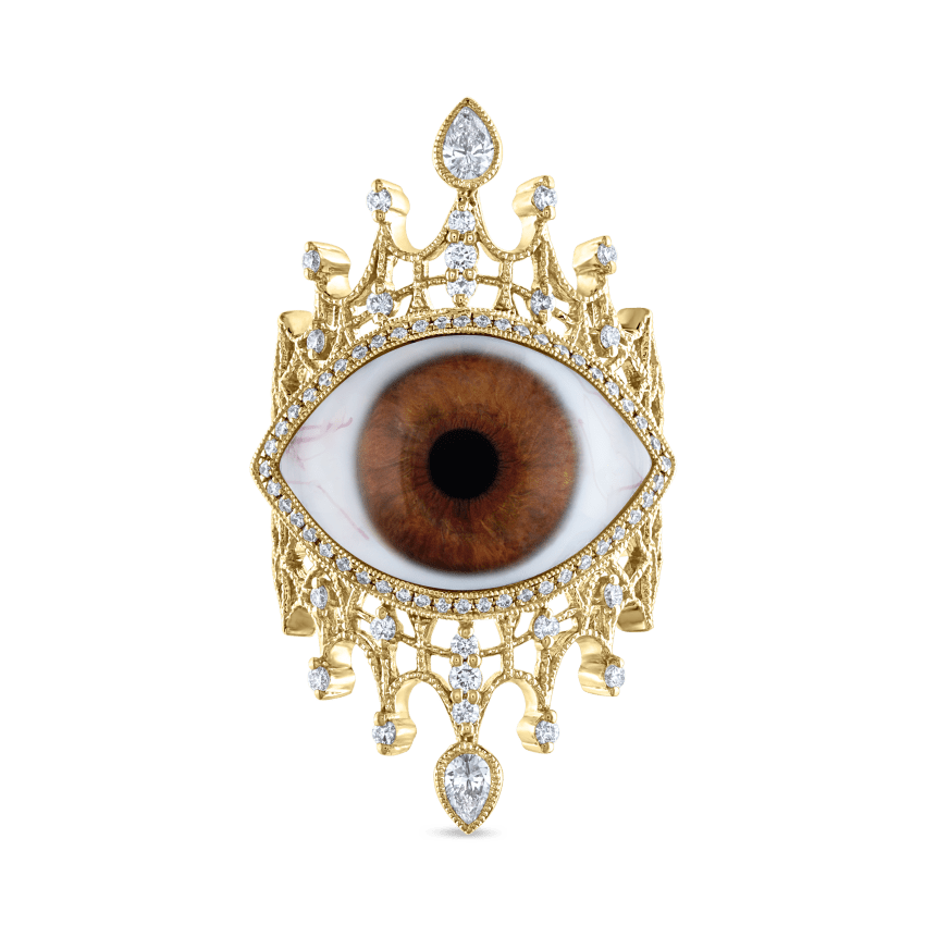 Diamond Crown Eye Finger Ring