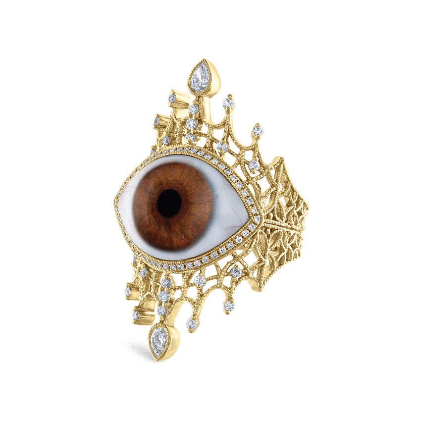 Diamond Crown Eye Finger Ring