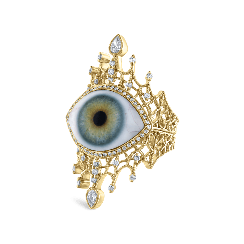 Diamond Crown Eye Finger Ring