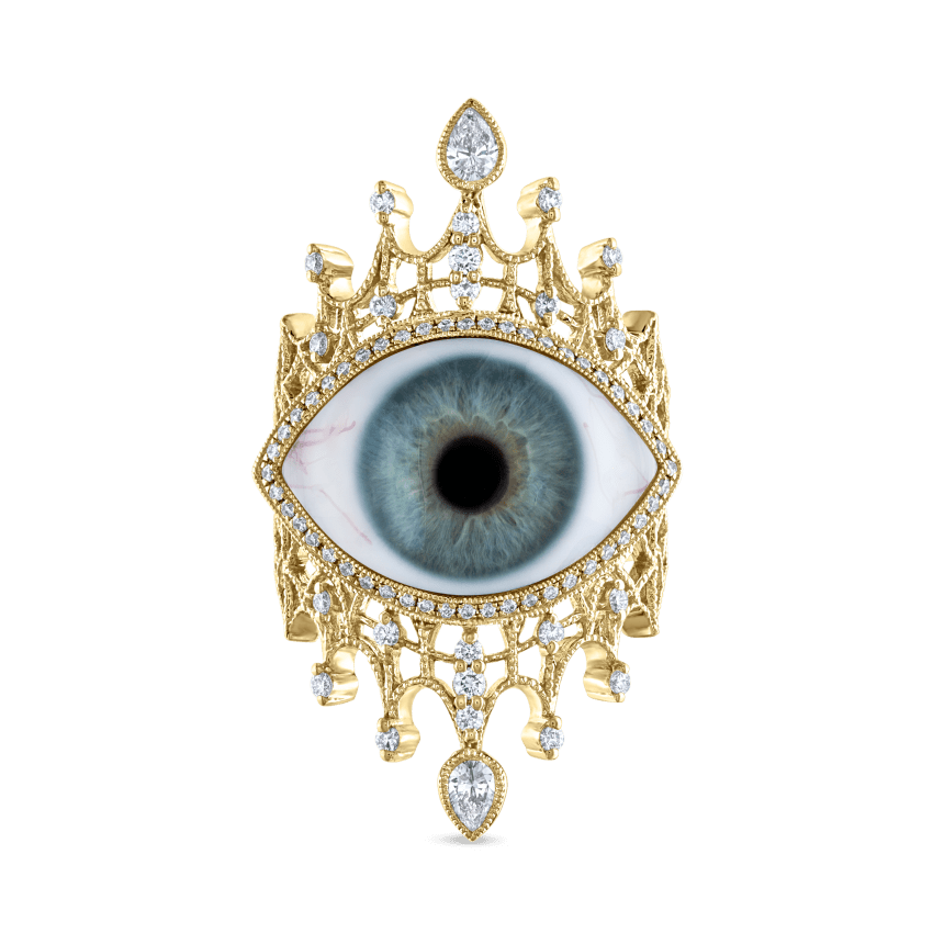 Diamond Crown Eye Finger Ring