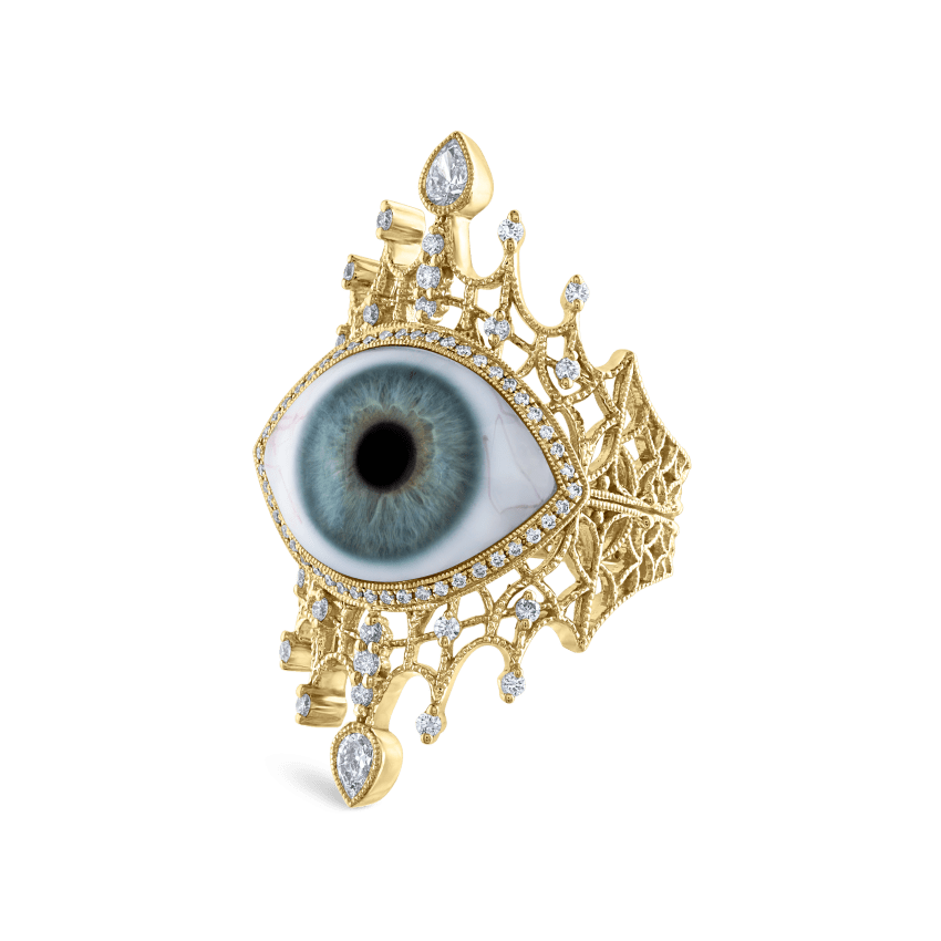 Diamond Crown Eye Finger Ring