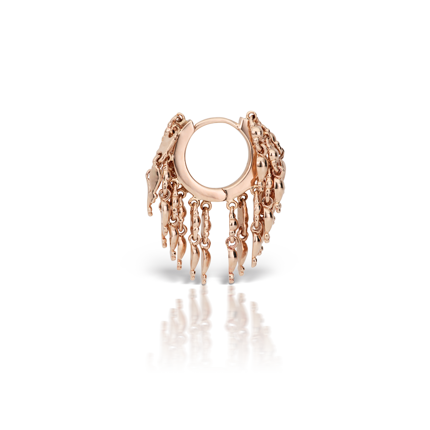 Gold Tassel Eternity Hoop Earring
