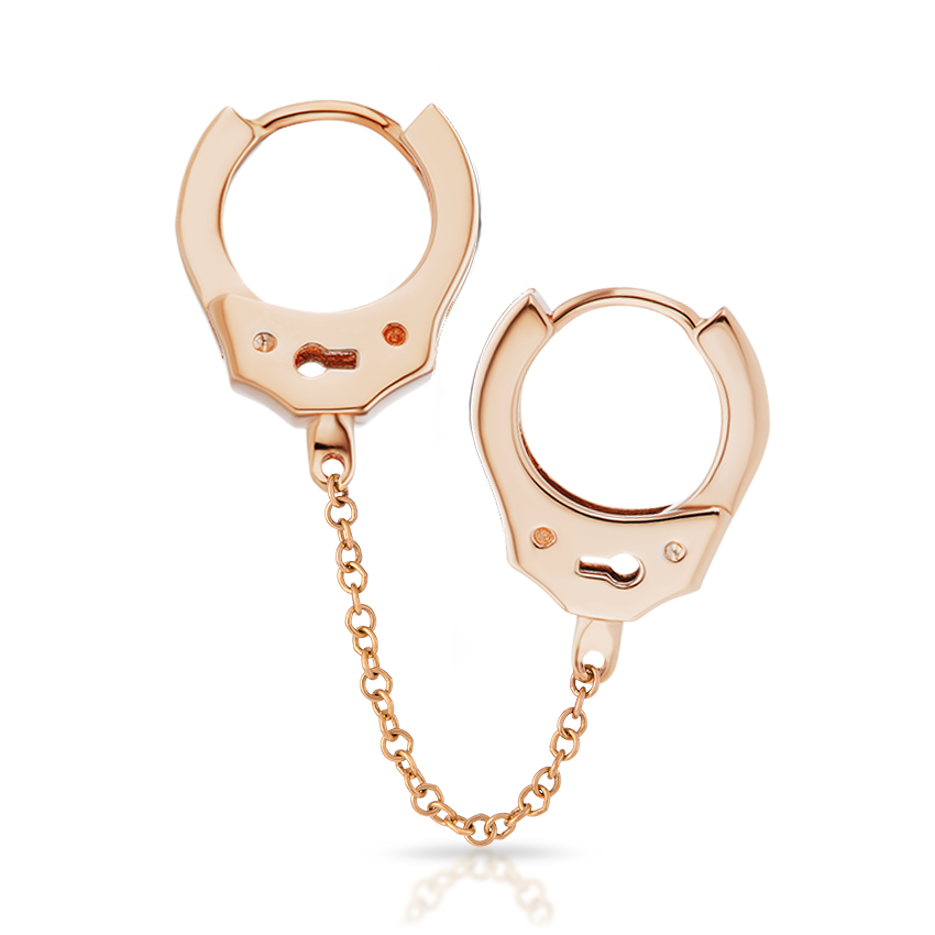 Handcuff Hoop Earring with Medium Chain
