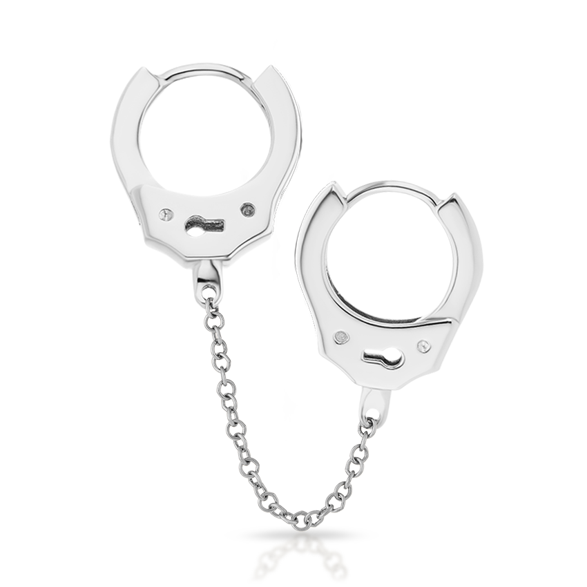 Handcuff Hoop Earring with Medium Chain