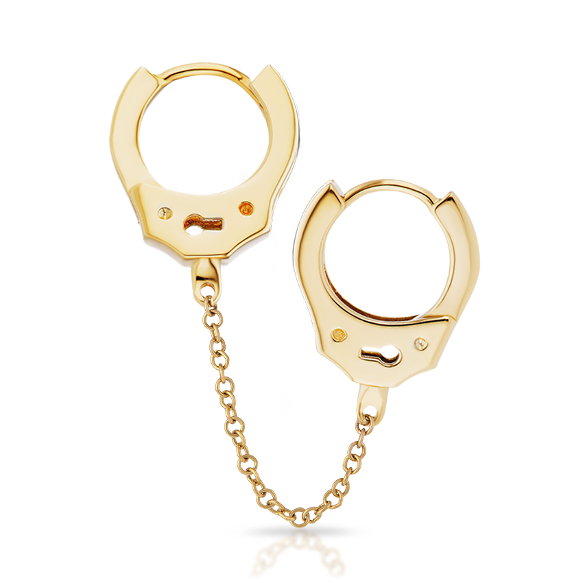 Handcuff Hoop Earring with Medium Chain