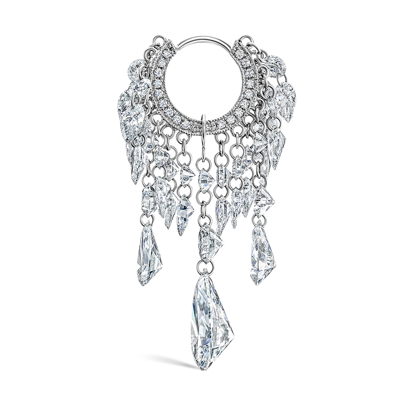Grand Pear Floating Diamond Tassel