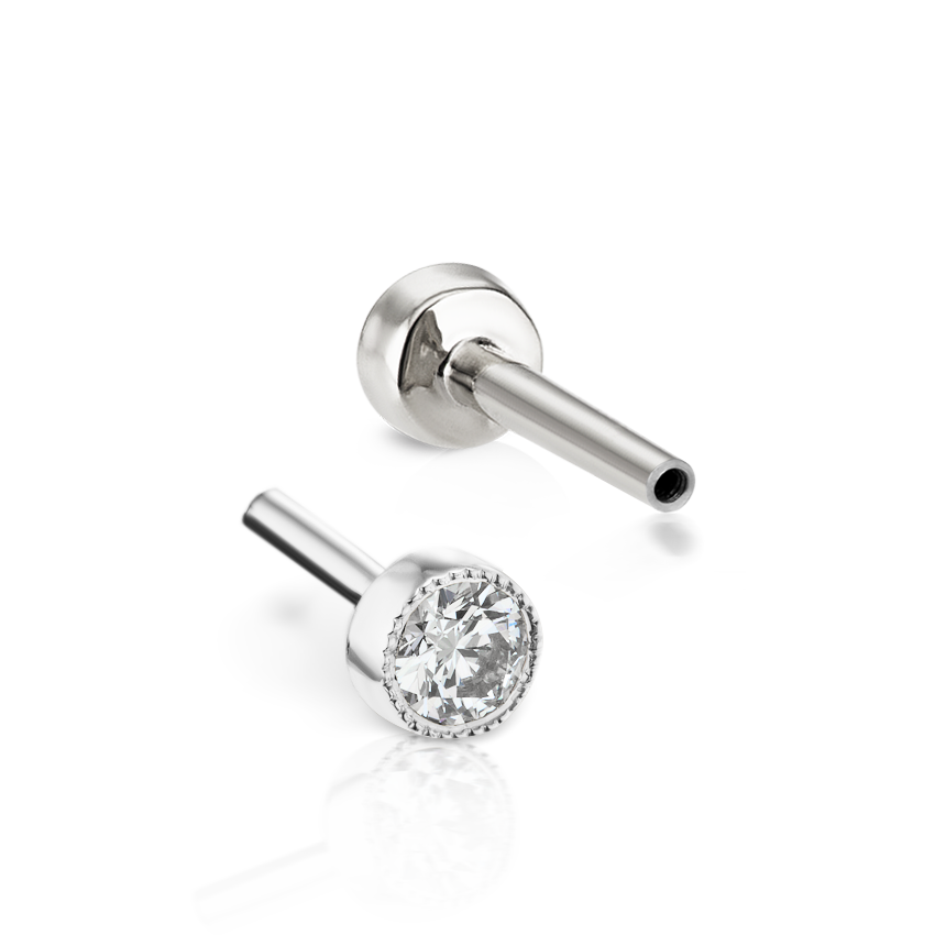 Scalloped Set Diamond Tash Threaded Backing