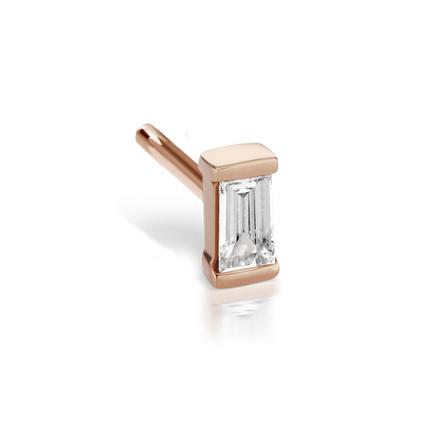 Baguette Diamond Tash Threaded Backing