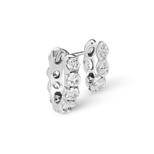 Invisible-Set and Marquise Diamond Eternity Linked Rings
