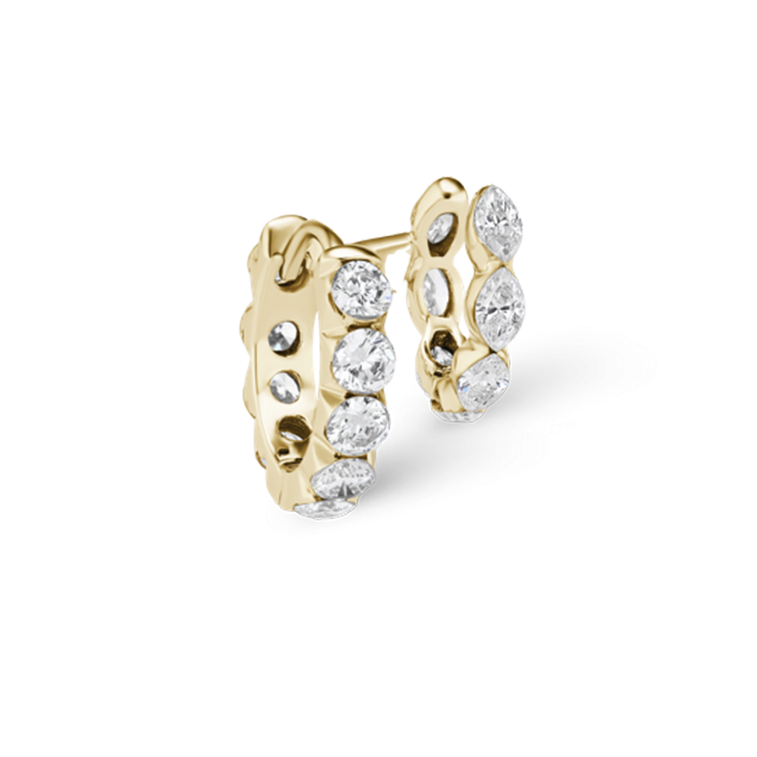 Invisible-Set and Marquise Diamond Eternity Linked Rings