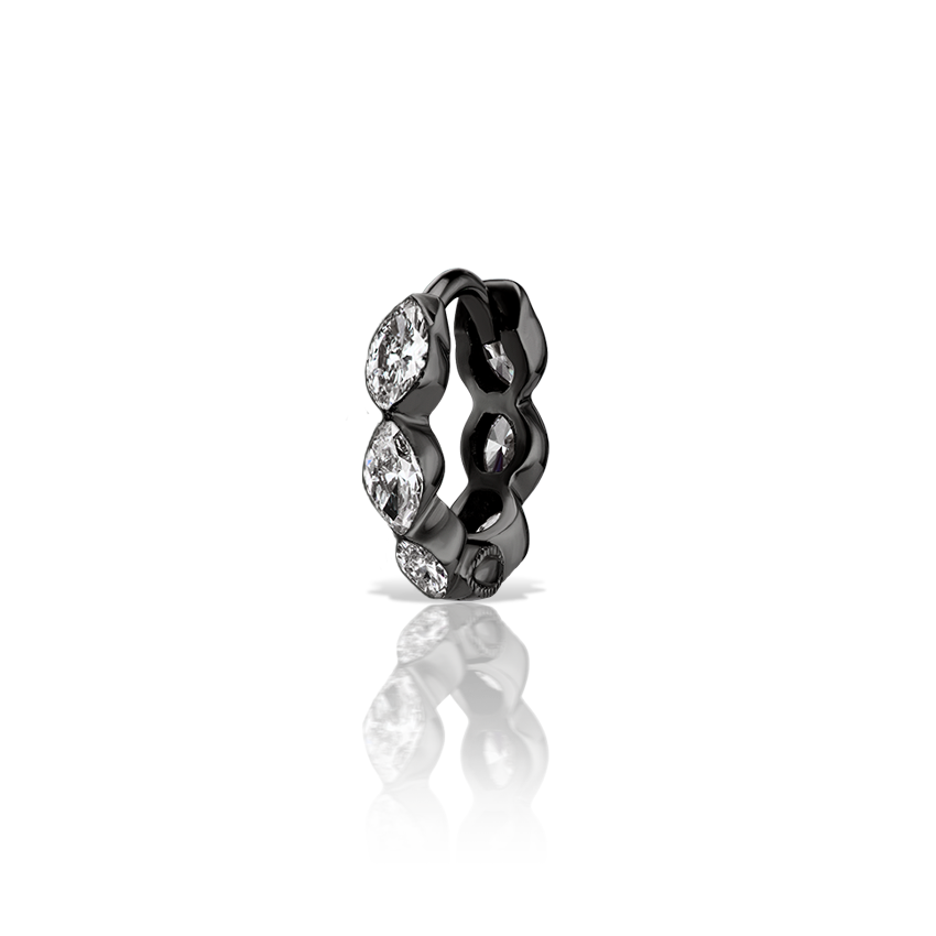 Invisible Set Diamond Marquise Eternity Hoop Earring