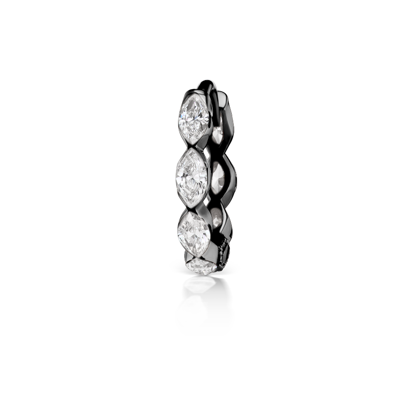 Invisible Set Diamond Marquise Eternity Hoop Earring