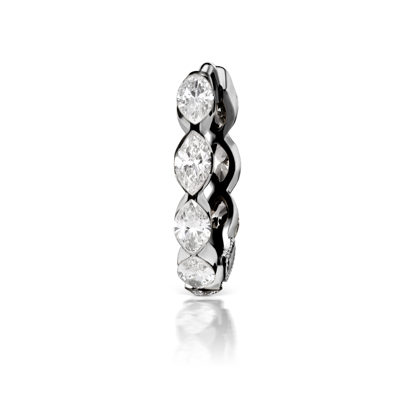 Invisible Set Diamond Marquise Eternity Hoop Earring