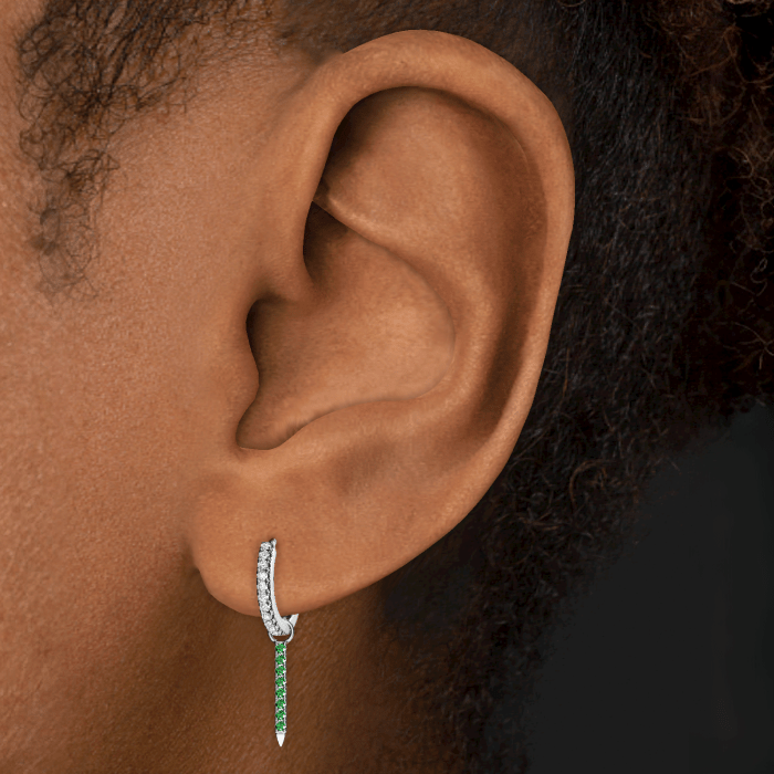 Diamond and Emerald Eternity Bar Charm