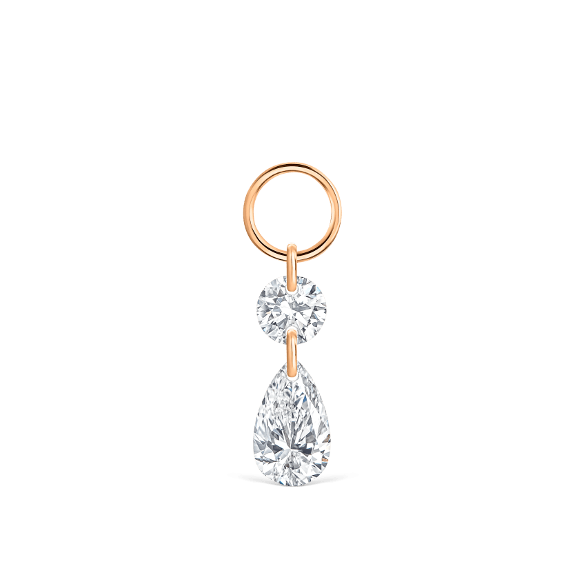 Floating Double Diamond Charm