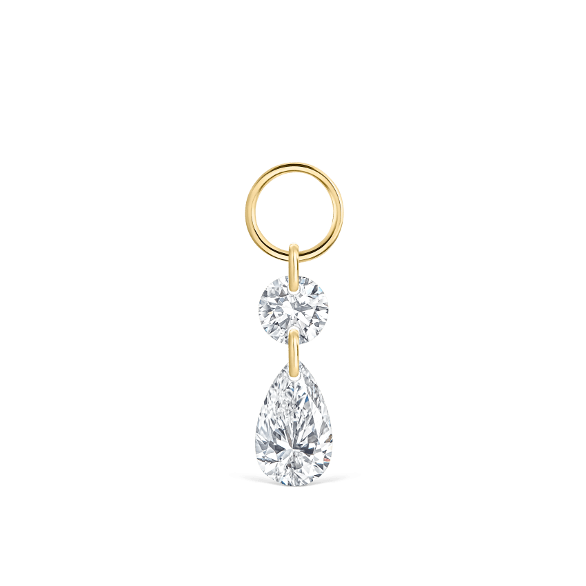 Floating Double Diamond Charm