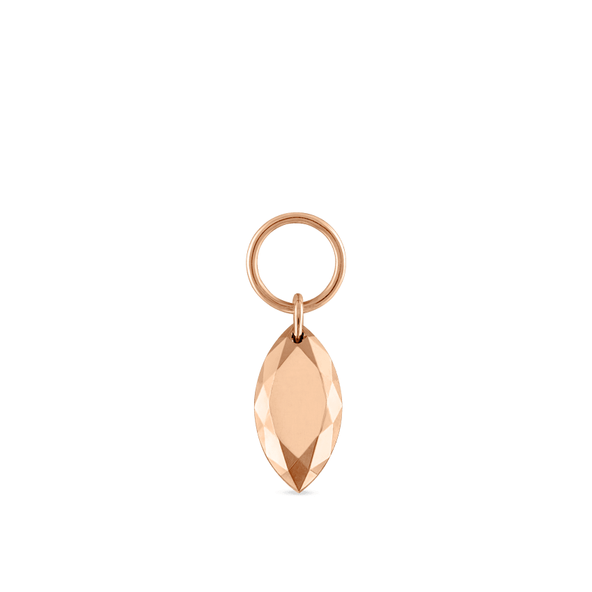 Faceted Gold Marquise Charm