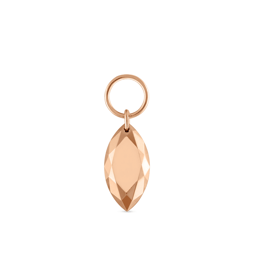 Faceted Gold Marquise Charm