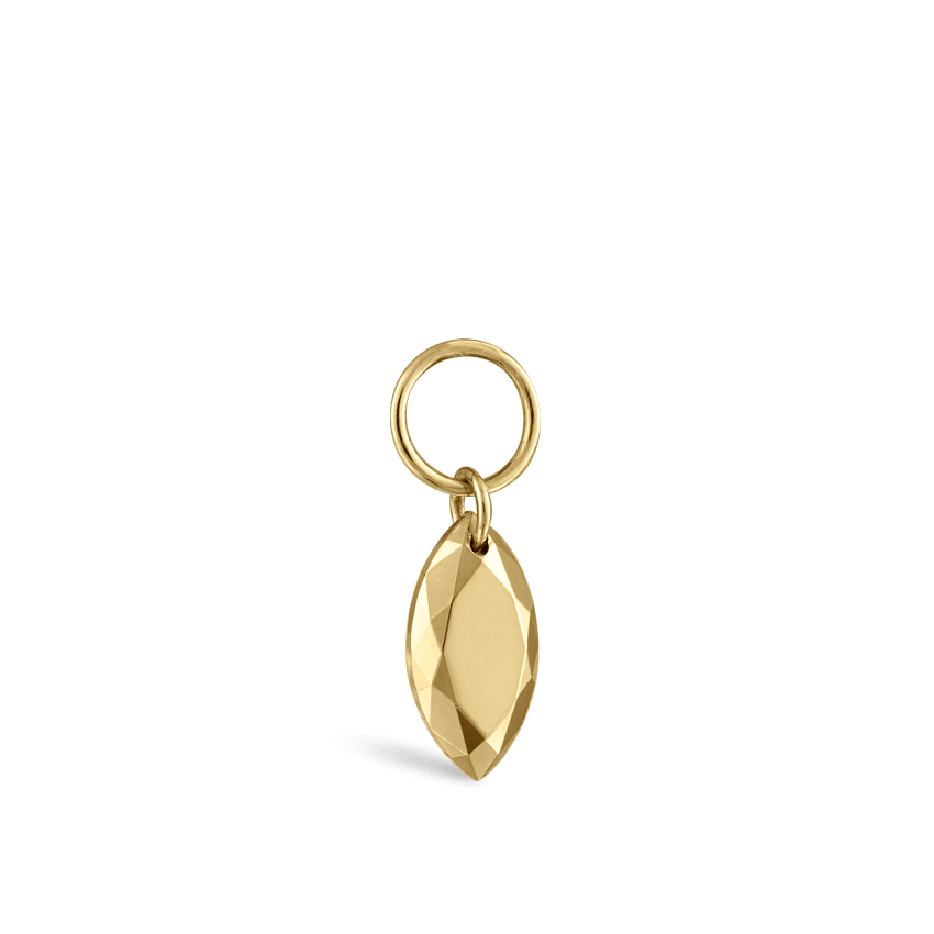 Faceted Gold Marquise Charm