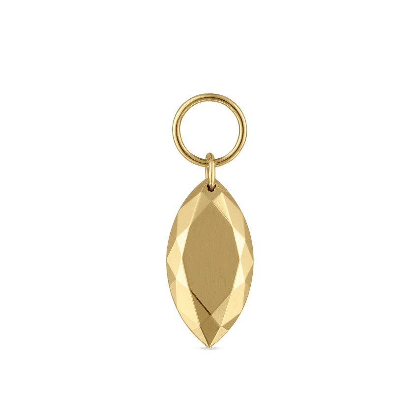 Faceted Gold Marquise Charm