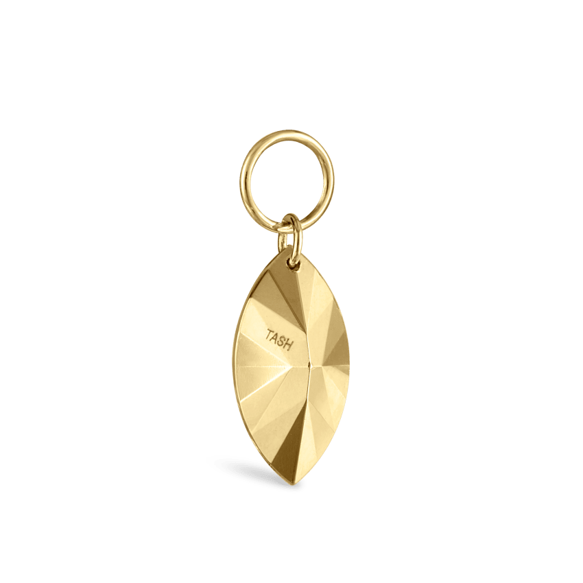 Faceted Gold Marquise Charm