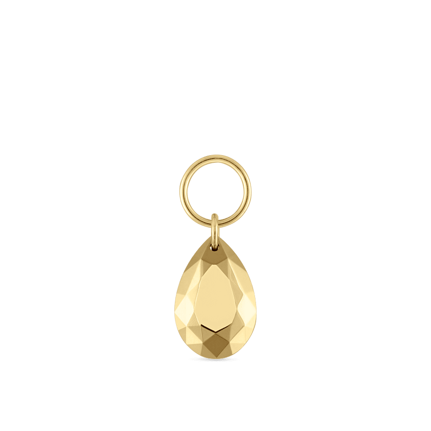 Faceted Gold Pear Charm