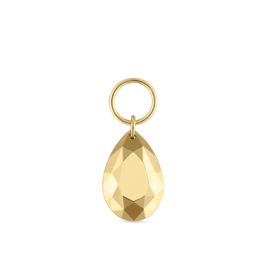 Faceted Gold Pear Charm