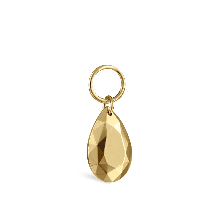 Faceted Gold Pear Charm