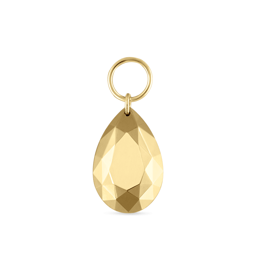 Faceted Gold Pear Charm