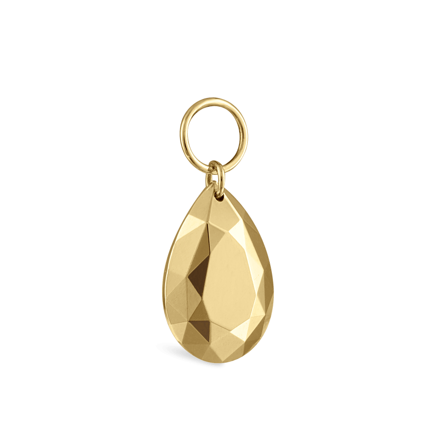 Faceted Gold Pear Charm