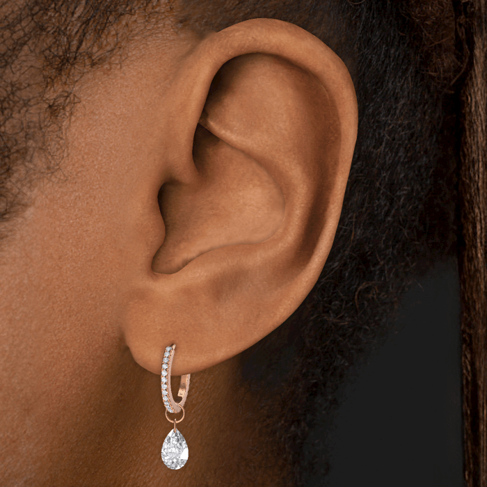 Pear Floating Diamond Charm