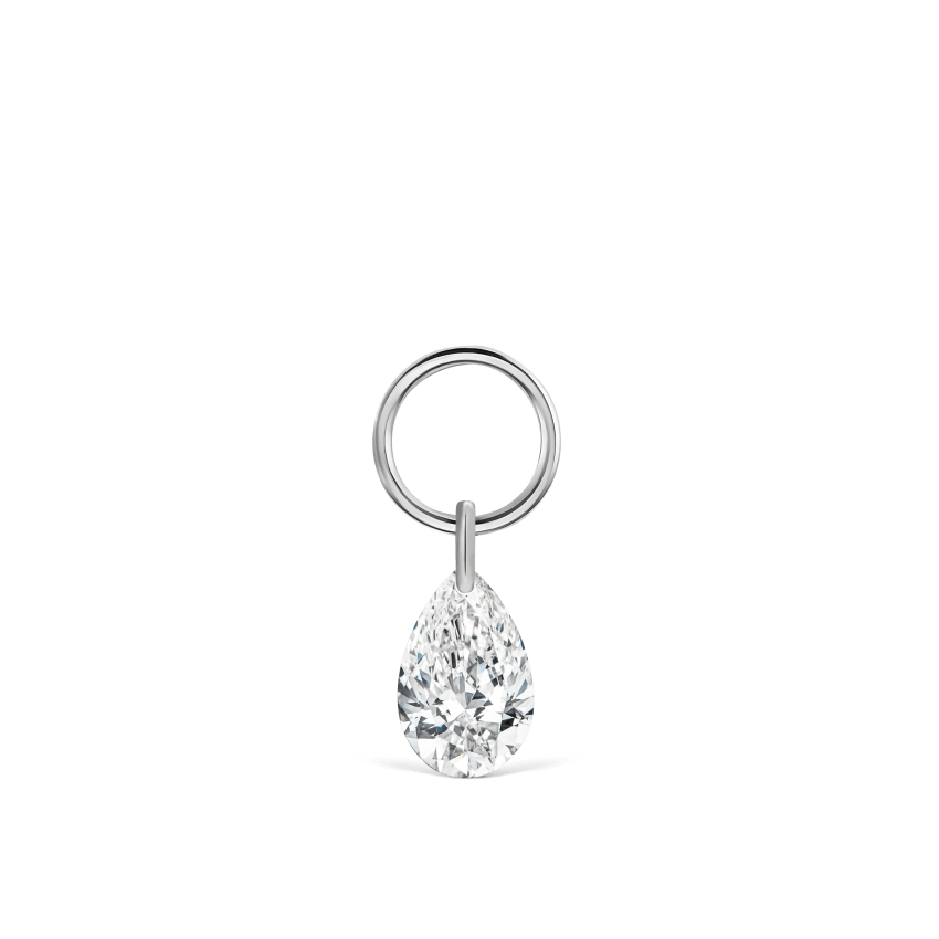Pear Floating Diamond Charm