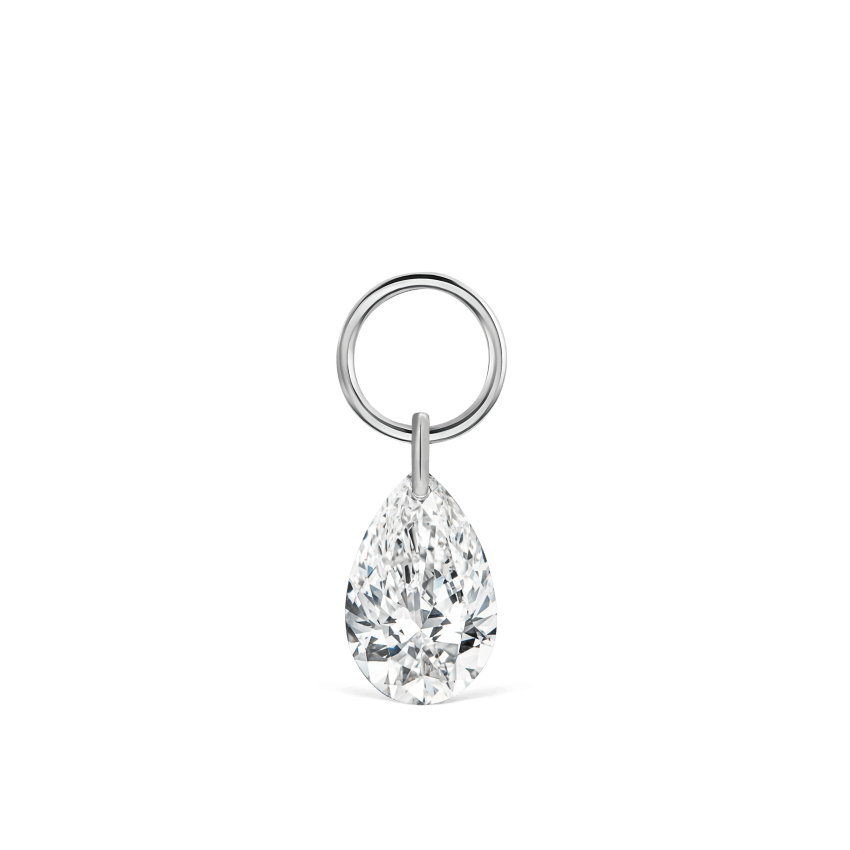 Pear Floating Diamond Charm