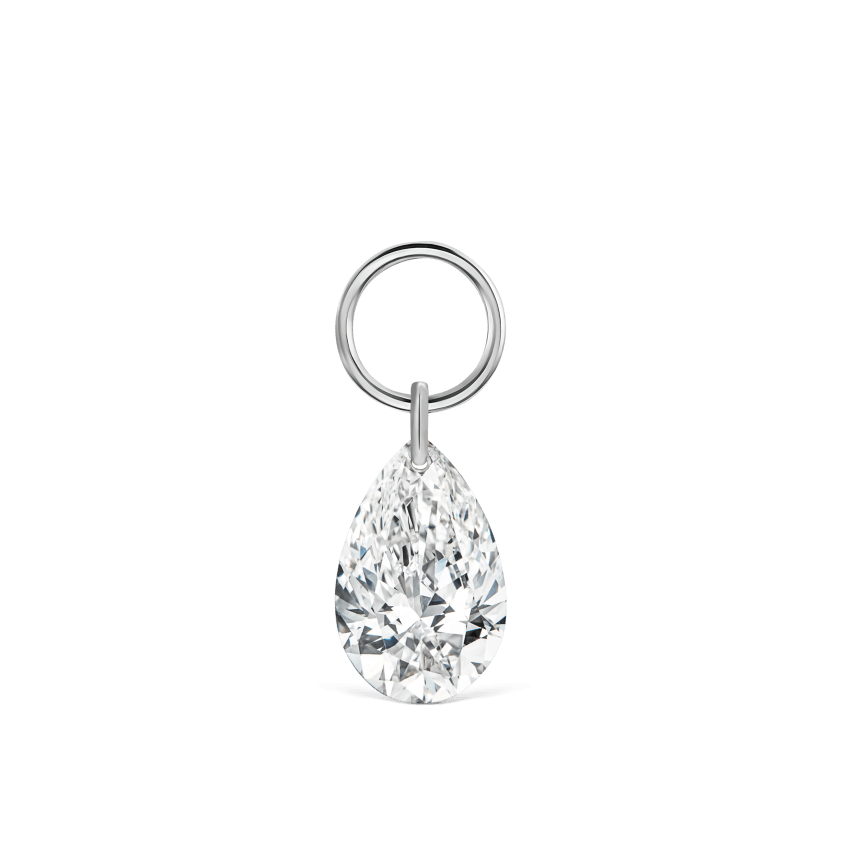 Pear Floating Diamond Charm