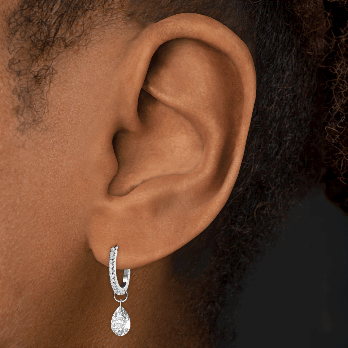 Pear Floating Diamond Charm